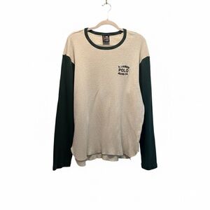 Ralph Lauren Tan and  Dark Green Long Sleeve Tee Size XXL